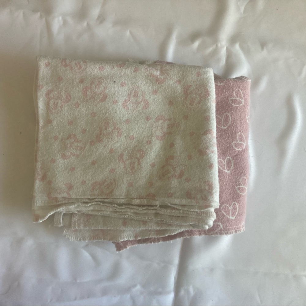 Soft Pink and White Receiving Blanket Set